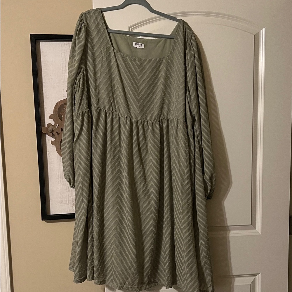 Elegant Chevron Long Sleeve Dress Worn and washed once